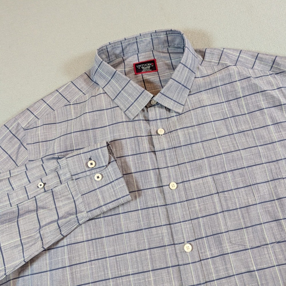 UNTUCKit Mens Wrinkle Free Long Sleeve‎ Button Down Shirt Size XX Large Plaid